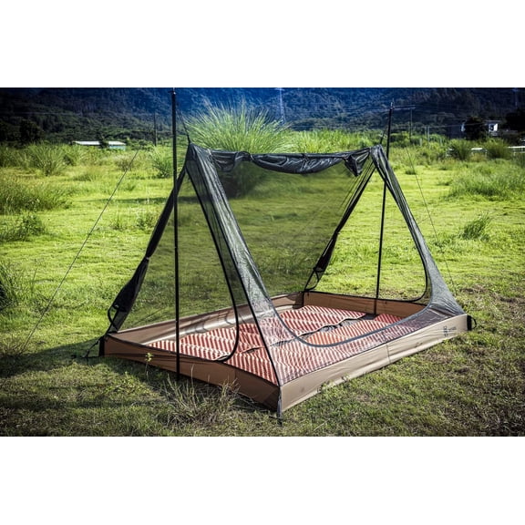 OneTigris 2 Person Mesh Tent, 3 Openings Screen Shelter with Waterproof Bathtub Floor for Outdoors Camping Lightweight Backpacking Thru-Hiking Travel