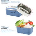 thumbnail image 2 of Electric Food Warmer Lunch Box 304 Stainless Steel Inner Pot 12V for car portable lunch box rice cooker v, 2 of 4