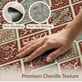 thumbnail image 6 of ODIKA 6'x9' Washable Area Rug Boho Traditional Large Lattice Over Motif Decorative Border Bohemian for Dining Room, Under Table, Office Décor, Non-Slip Chair-Friendly, 6 of 7