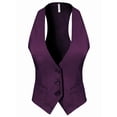 thumbnail image 3 of MixMatchy Women's Economy Dressy 3 Button Versatile Racerback Tuxedo Suit Vest Waistcoat, 3 of 5