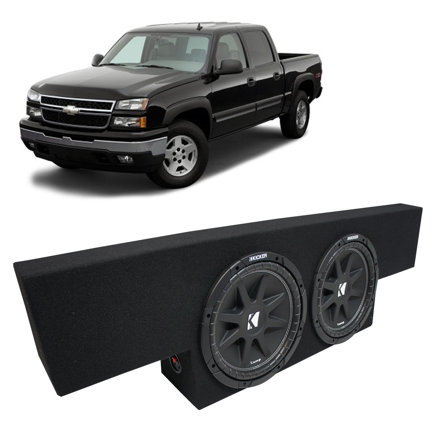 0106 Chevy Silverado NonHD Crew Truck Kicker Comp C12 Dual 12" Sub