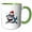 Green/White, variant on 3drose, Santa Jaws Christmas Shark Cartoon Art, 15oz Mug