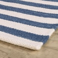 thumbnail image 5 of Ladder Stripe Navy/Ivory Handwoven Wool Rug, 8' x 10', 5 of 6