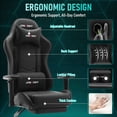 thumbnail image 4 of JONPONY Big and Tall 500LBS Gaming Chair with Footrest and Lumbar Support, High Back Ergonomic Recliner,Height Adjustable Leather Computer Desk Chair for Home Office, Black, 4 of 8