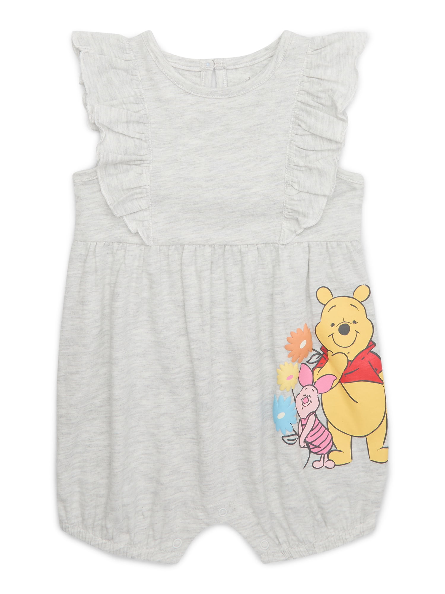 Winnie the Pooh Baby Girls Romper Set, 2-Pack, Sizes 0-24 Months