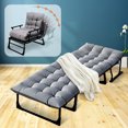thumbnail image 2 of ABORON 3 in 1 Folding Bed Cot with 2-Sided Cushion & Pillow, Adjustable 6-Position Folding Lounge Chair, Portable Sleeping Cots Sofa Bed, 2 of 12