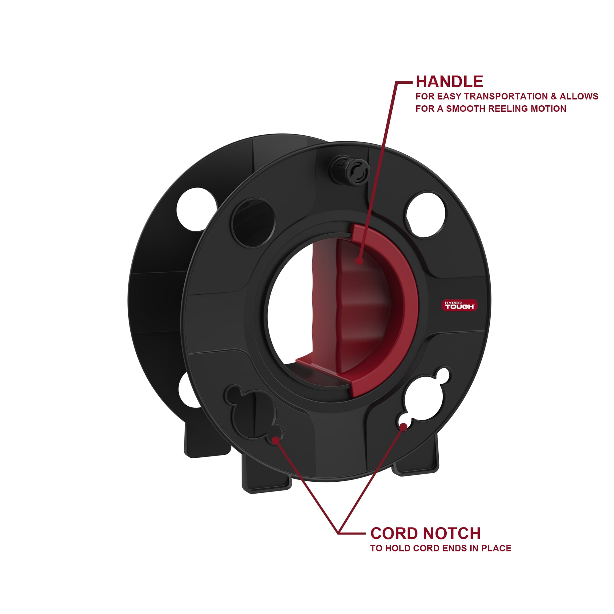 Hyper Tough PP Cord Storage Reel, Holds up to 100' of 12-Gauge Extension Cord