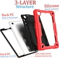 thumbnail image 6 of for TCL Tab 8 Plus Tablet/for TCL Tab 8 WiFi 9132X / LE 9137W Tablet Case Soft Silicone Rubber Had Back Shell Protection Shockproof Kids Friendly Built in Stand Shoulder Strap (Red+Black), 6 of 7