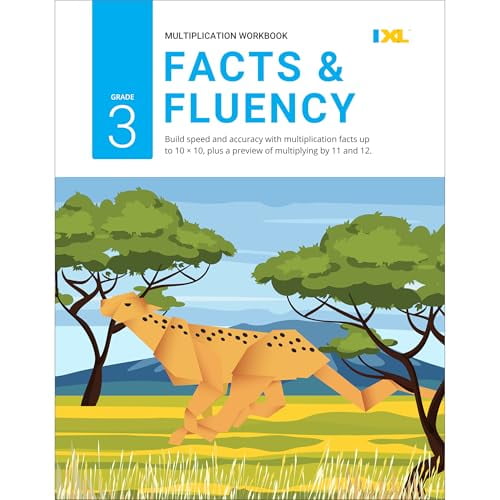 Pre-Owned IXL Multiplication Facts & Fluency 3rd Grade Math Workbook, Mathematics Book for Kids Ages 8-9 Covering Times Table Facts up to 10x10, Multiplying by 11 and 12, and More, 9781947569553,