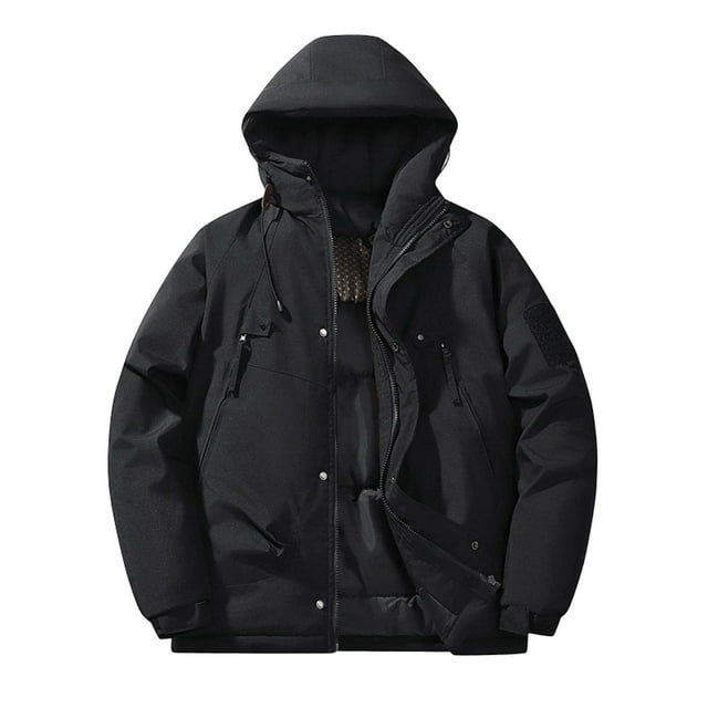 Veste Imperméable pour Homme Épaisse à Manches Longues à Capuche Chaude Décontractée Extérieur Usage Quotidien Nylon Spandex