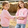 thumbnail image 5 of DOZINSIX 2 Pack Toddler Girls Crewneck Sweatshirts Kids Cotton Cute Embroidered Long Sleeve Fall Winter Pullover Tops, 5 of 9