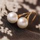 thumbnail image 2 of Pendientes de aro de la gota grande de la perla de la mujer de la abuela de oro fino Pendientes de niña, 2 of 5