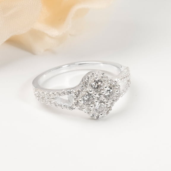 LavaJewelry, Flower Ring, 925 Sterling Silver Ring, Ring for Woman, Size 4