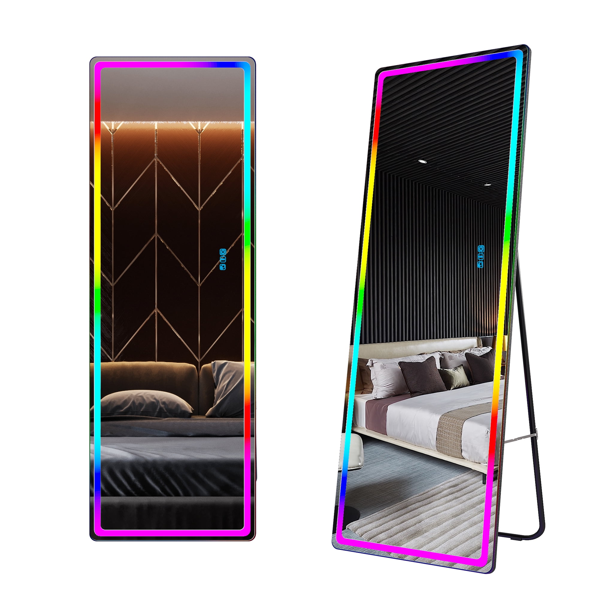 Lvifur 63"x22" LED Full Length Mirror,7 Colors RGB Dimmable Lighting