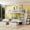 Blanc, variante sur Lit Superposé Double sur Simple et Simple, Lit Superposé Triple en Bois Massif avec Tiroirs de Rangement et Escalier, Cadre de Lit Superposé Solide et Robuste avec Garde-Corps pour Enfants Ados Adultes