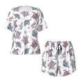 thumbnail image 4 of Qekee Tribal Style Turtle Women's Pajama Set Short Sleeve Sleepwear Summer Home Wear with Pockets Soft Short Sleeve Shirt - Tribal Style Turtle, 4 of 9