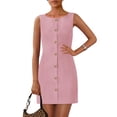 thumbnail image 1 of Vestido de trabajo PRETTYGARDEN 2025 Primavera Sin Mangas Rosa para Mujer, 1 of 9