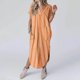 thumbnail image 4 of Vestido de Manga Corta para las Mujeres, Vestido Casual de Cuello en V de Bolsillo de Impresión de Moda Sexy Hecho de Poliéster Ligero para el Verano, Vestido de Verano para las Mujeres, 4 of 5