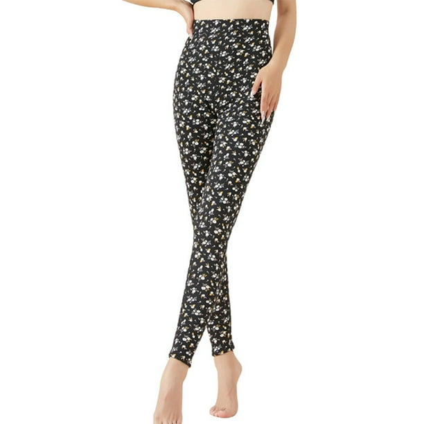 Gibobby Leggings afelpados para mujer Rodilleras forradas de lana gruesa de Color sólido para mujer, pantalones de otoño, pantalones interiores de terciopelo(Negro,XG)