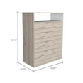 thumbnail image 3 of DEPOT E-SHOP Serbian Four Drawer Dresser, Superior Top, One Open Shelf, Light Gray / White, 3 of 5
