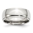 thumbnail image 1 of Stainless Steel 8mm Ridged Edge Wedding Band Ring Man Classic Domed W/edge  For Dad Mens  For Him, 1 of 11