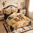 thumbnail image 2 of meiyoeat Cartoon Pirate Adventure 7-Piece Twin Bedding,Ship Treasure Chest Bedding Comforter Set For Boys,Beige Brown,Black Reversible, 2 of 7