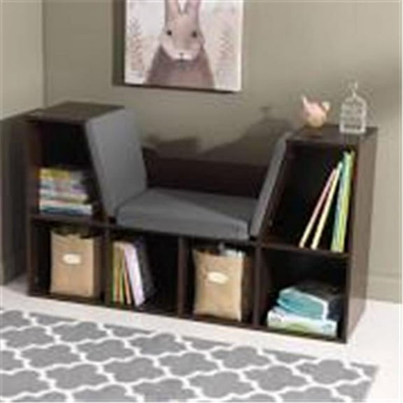 5.25 x 15.5 x 46.5 in. Bookcase with Reading Nook - Espresso