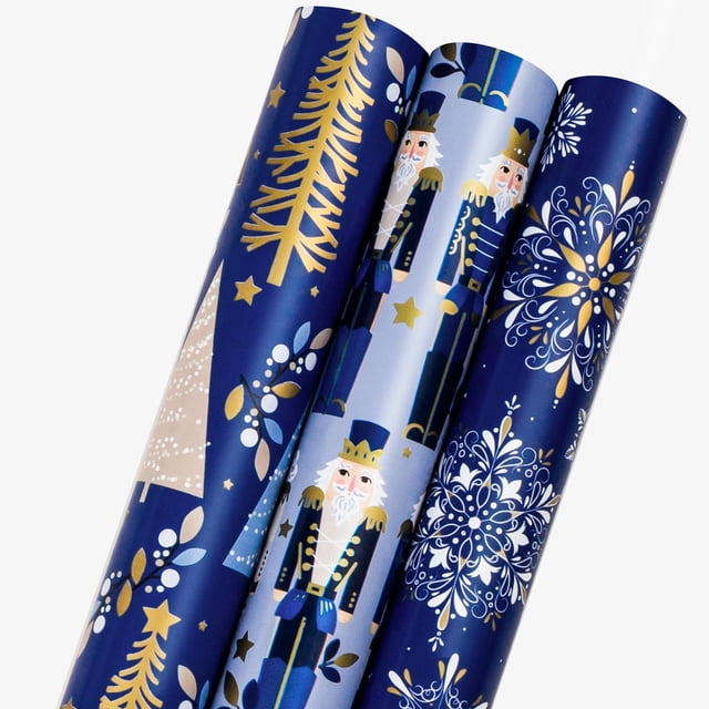 Rollo de papel de regalo MAYPLUSS Cascanueces, 43 x 305 cm, reversible