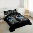 thumbnail image 3 of Homewish Animal Owl 3 Pieces Queen Comforter Set for Teens Boys Girls,Black Blue Grey Ultra Soft Bedding Sets,Jungle Wildlife Bedding Comforter Set,Luxury Bedroom Decor,Reversible, 3 of 8