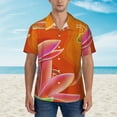 thumbnail image 4 of Balery Orange Flower Psychedelic Print Men's Hawaiian Shirts Short Sleeve Beach Shirt Relaxed Fit Vacation Button Down Shirts-XX-Large, 4 of 9