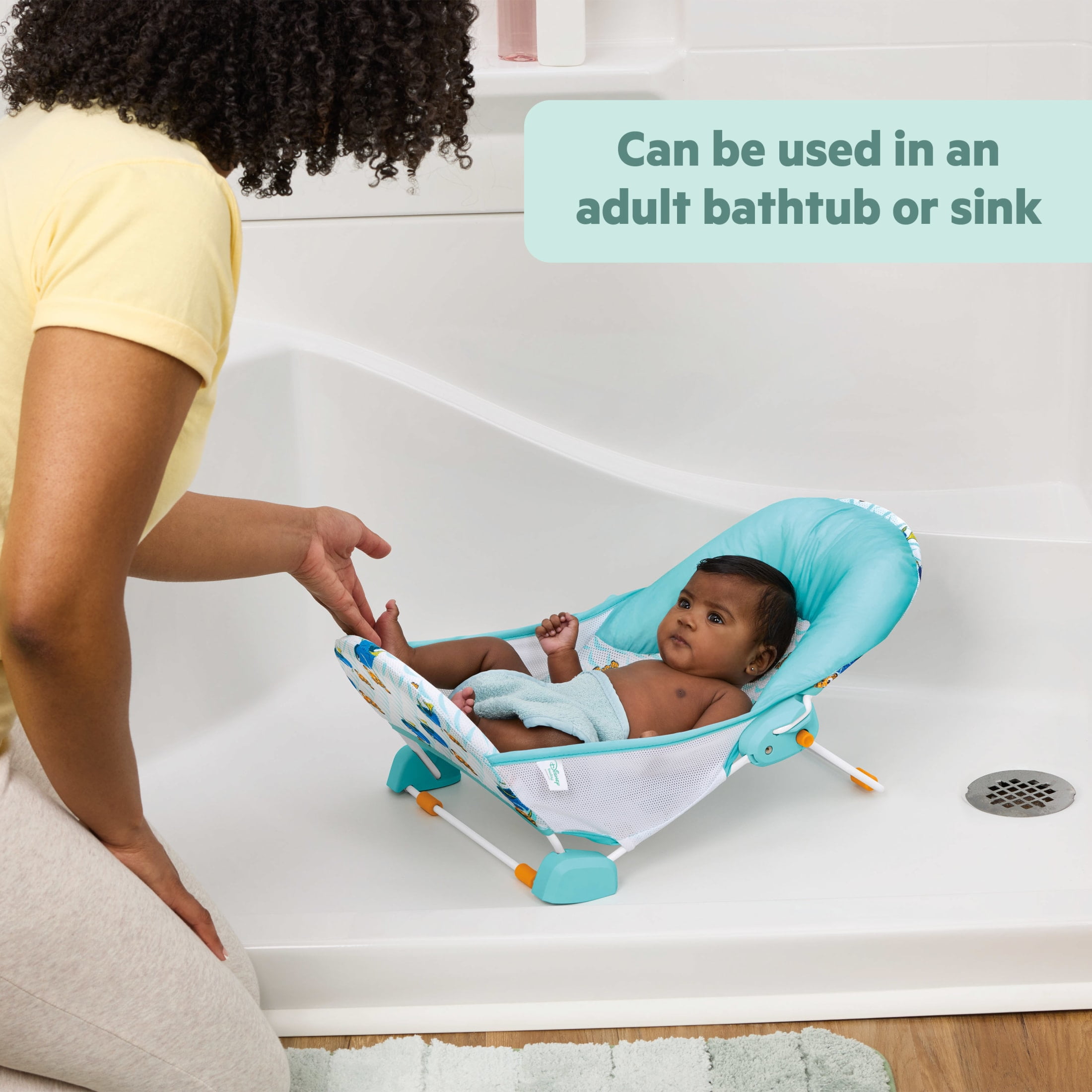 Disney Baby Finding Nemo Foldaway 2-Position Baby Bath Seat, Blue, Newborn