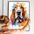 thumbnail image 4 of Basset Hound Dog Art - Watercolor Style Wall, Home or Apartment Decor - Sweet Poster Print Gift for Puppy Lovers, Dog Lovers, Women, Girls, Kids, Baby Room, Nursery, 4 of 5