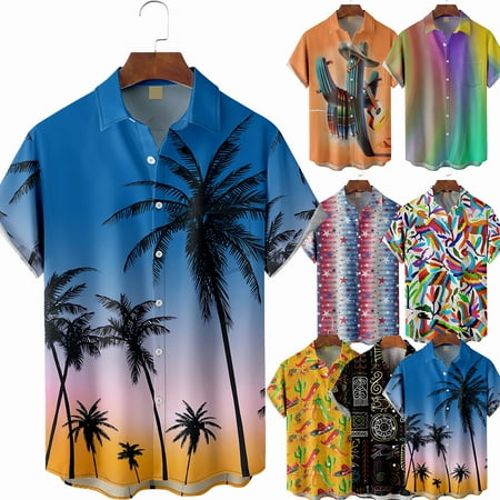 

Adult Kids Collared Button Down Shirt Loose Fit Polyester Blouses Up to 8XL