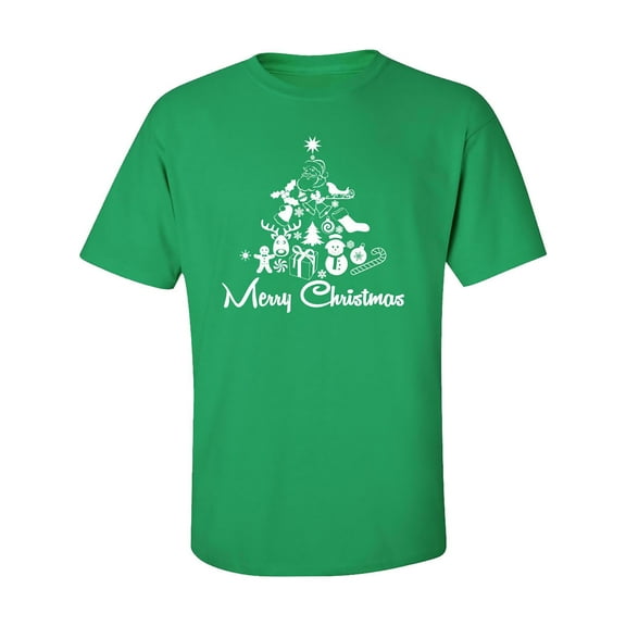 Holiday Christmas Tree-Merry Christmas Short Sleeve T-Shirt