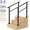 2pcs Matte Black 3 Steps With a pair of glove, variant on 4 Step Outdoor Stair Grab Rail, Aluminum Alloy Iron Support Railing, Glossy Black, 1 Pack with Gloves and Complete Installation Tools