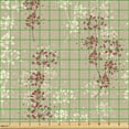 thumbnail image 2 of Ambesonne Floral Design Fabric by the Yard Upholstery, Japan Simple Flowers, 2 Yards, Pale Khaki Burgundy Rose, 2 of 5