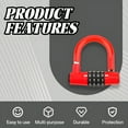 thumbnail image 4 of MELIVO Bike Lock,1.97"*1.89" Bike Lock Combination,U Bicycle Lock Scooter Locks Anti Theft,Red, 4 of 7