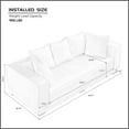 thumbnail image 2 of Tabaray 89" Modern Sofa Couch for Living Room, Modern Upholstered Sponge Sofa Corduroy Fabric Couch w 17.71" Seat Height for Home Office, Living Room, Space Saving,No Assembly Sofa Feet + White, 2 of 7