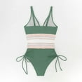 thumbnail image 6 of ZEHJUHAN Color Block High Waist Bikini Set - Two-Piece Tummy Control Swimsuit with Backless Design For Women Green，S, 6 of 9