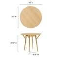 thumbnail image 5 of Modway Gallant 36" Round Wood Dining Table with Tapered Legs in Oak, 5 of 6