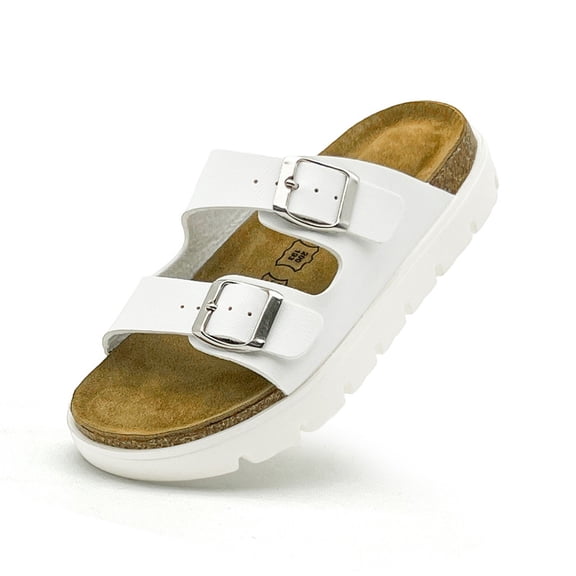 Kids Sandals for Girls Boys Cork Hiking Athletic Footbed Adjustable Strap Toddler Casual Slides Open Toes Flat Slippers Indoor Outdoor