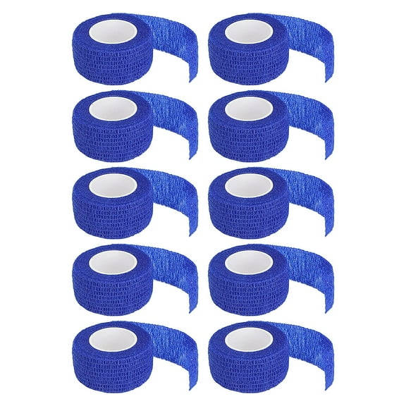 10pcs Tattoo Grip Cover Wrap, Tattoo Grip Elastic Bandage, Disposable Cohesive Portable Tattoo Handle Elastic Bandage Tape Sports Tape for Tattoo Machine Grip Tube Accessories(blue)