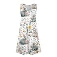 thumbnail image 5 of Minjewel Women's Casual Easter Dress, Loose Fit V-Neck Sleeveless Floral Print Sundress with Pockets, Summer Church Dress, Spring Event, Outdoor Party Wear,Green L, 5 of 6
