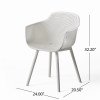 thumbnail image 6 of GDF Studio Barbados Outdoor Modern Dining Chair, Set of 4, White, 6 of 7