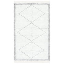 SAFAVIEH Casablanca Erica Diamond Cotton Area Rug, Ivory/Grey, 8' x 10'