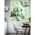 thumbnail image 4 of Sheer Curtains 72 Inches Long, Green Ombre Lucky Tree Gnomes Light Filtering Window Curtains for Living Room/Bedroom, St. Patrick's Day Rod Pocket Voile Sheer Curtain Drapes, 52"W x 72"L, 2 Panels, 4 of 9