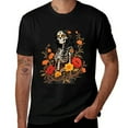 thumbnail image 6 of T-shirt Men's Day of the Dead theme pure cotton T-shirt men's top black and white sizes S-5XL, 6 of 10