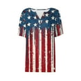thumbnail image 5 of Yghzkop Independence Day Patriotic Shirt for Women Summer 4th of July V-Neck Short Sleeve Tops USA Flag Stars Stripes Graphic Button T-Shirts Loose Breathable Comfy Blouse Clothing, 5 of 5