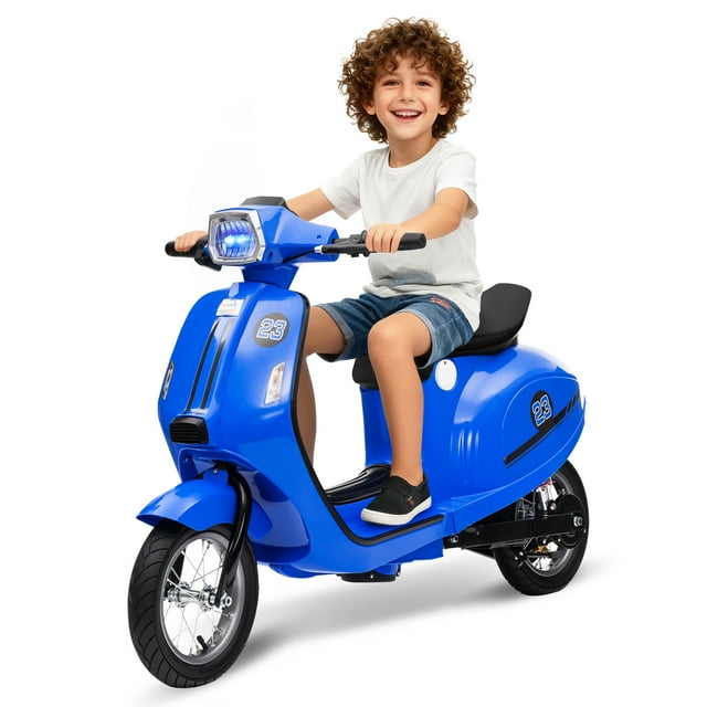 Motocicleta Eléctrica para Niños 8+ con Motor 350W, Baterías Duales 12V 10Ah, Velocidad 5-14 mph, Resistente al Agua