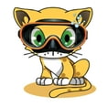 thumbnail image 3 of Slick Woody's 30" Cat Vinyl Underwater Pool Mat Tattoo in Yellow, 3 of 3